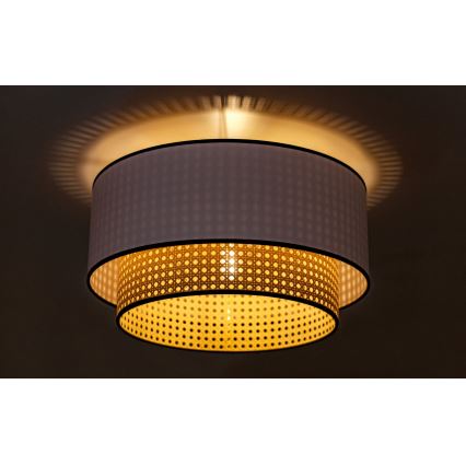 Duolla - Griestu lampa BOHO 1xE27/15W/230V d. 45 cm balta/rotanga