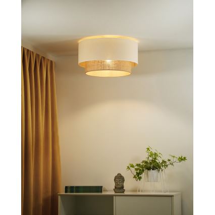 Duolla - Griestu lampa BOHO 1xE27/15W/230V d. 45 cm bēša/brūna