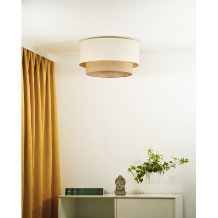 Duolla - Griestu lampa BOHO 1xE27/15W/230V d. 45 cm bēša/brūna