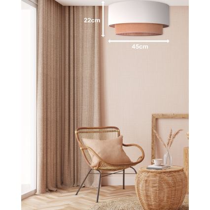 Duolla - Griestu lampa BOHO 1xE27/15W/230V d. 45 cm bēša/brūna