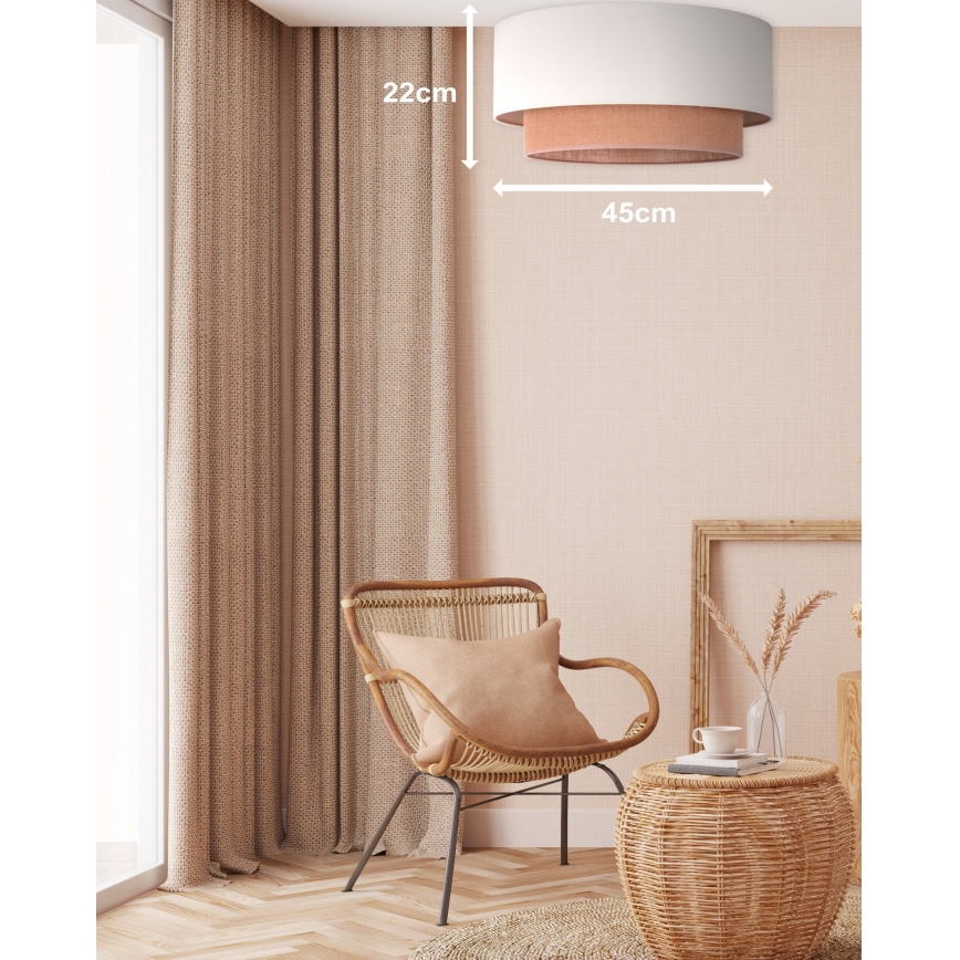 Duolla - Griestu lampa BOHO 1xE27/15W/230V d. 45 cm bēša/brūna