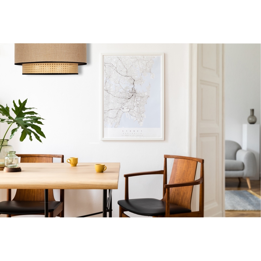 Duolla - Griestu lampa BOHO 1xE27/15W/230V d. 45 cm bēša/rotanga
