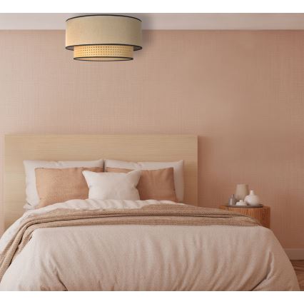 Duolla - Griestu lampa BOHO 1xE27/15W/230V d. 45 cm bēša/rotanga
