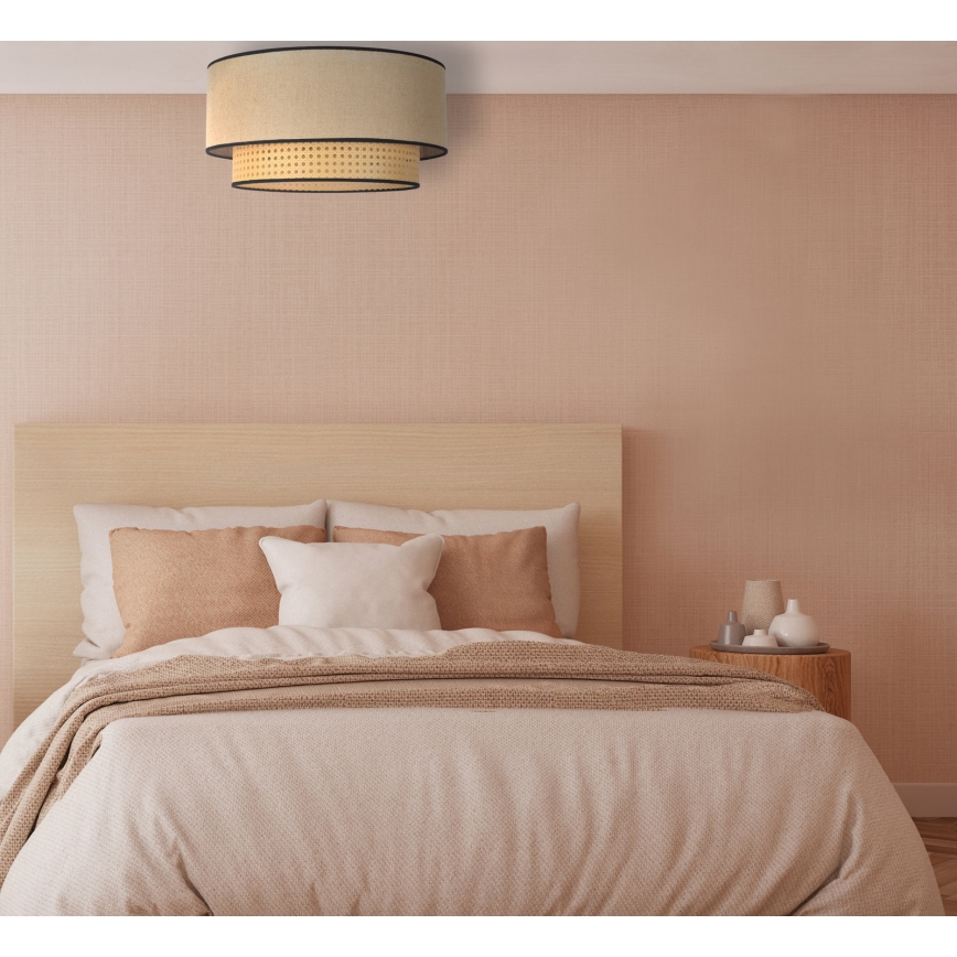 Duolla - Griestu lampa BOHO 1xE27/15W/230V d. 45 cm bēša/rotanga