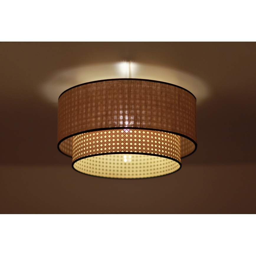 Duolla - Griestu lampa BOHO 1xE27/15W/230V d. 45 cm bēša/rotanga