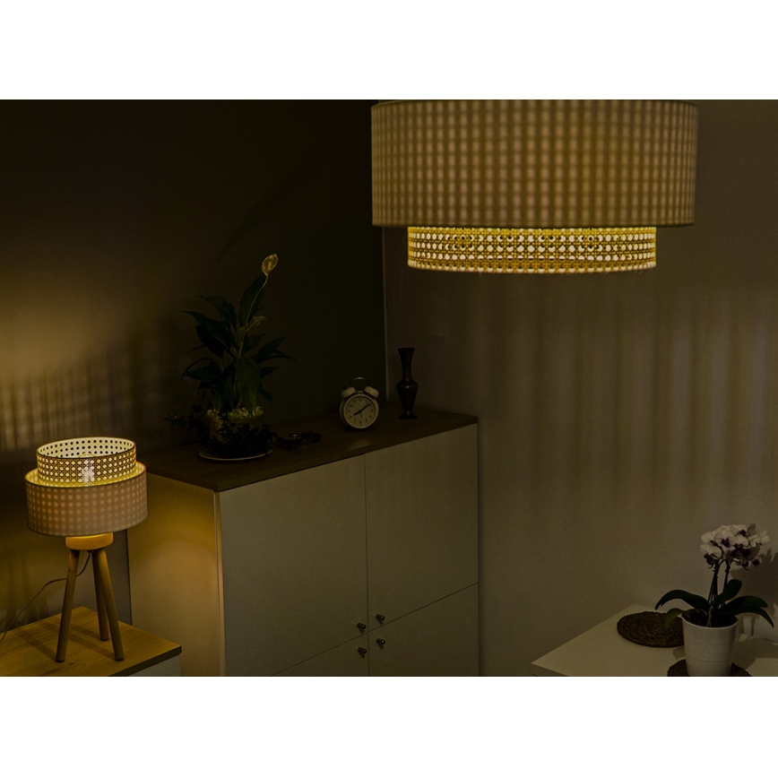 Duolla - Griestu lampa BOHO 1xE27/15W/230V d. 45 cm krēmkrāsa/rotanga