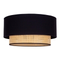 Duolla - Griestu lampa BOHO 1xE27/15W/230V d. 45 cm melna/rotanga