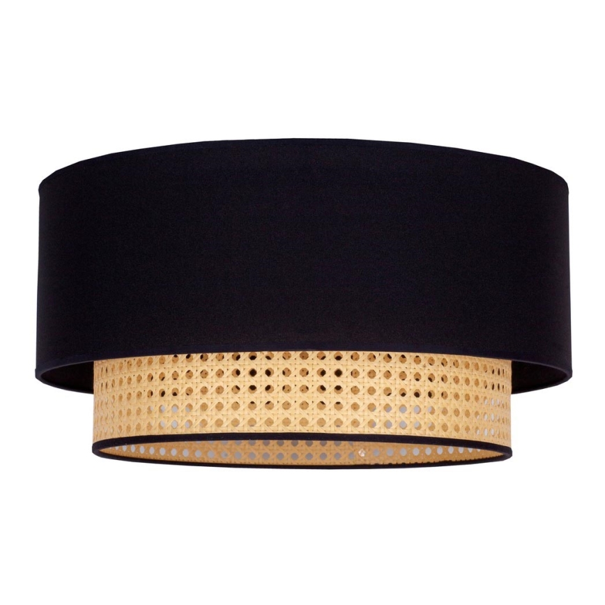 Duolla - Griestu lampa BOHO 1xE27/15W/230V d. 45 cm melna/rotanga