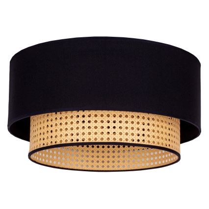 Duolla - Griestu lampa BOHO 1xE27/15W/230V d. 45 cm melna/rotanga