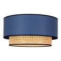 Duolla - Griestu lampa BOHO 1xE27/15W/230V d. 45 cm zila/rotanga