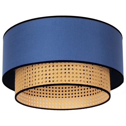 Duolla - Griestu lampa BOHO 1xE27/15W/230V d. 45 cm zila/rotanga