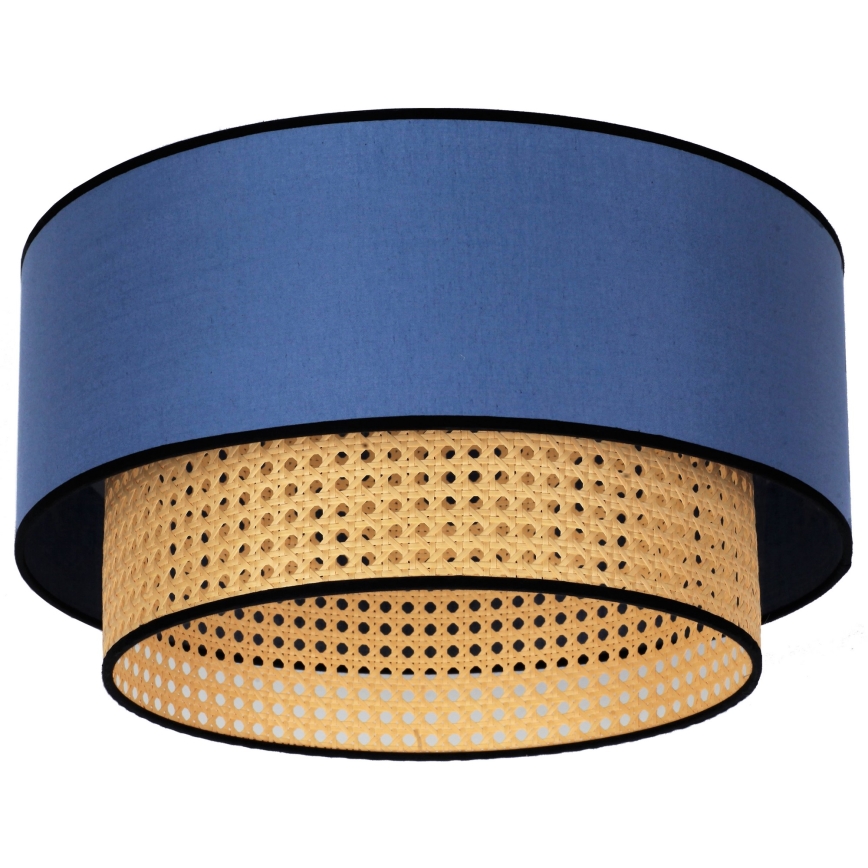 Duolla - Griestu lampa BOHO 1xE27/15W/230V d. 45 cm zila/rotanga