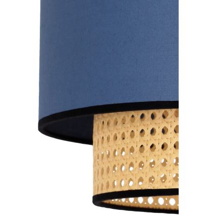Duolla - Griestu lampa BOHO 1xE27/15W/230V d. 45 cm zila/rotanga