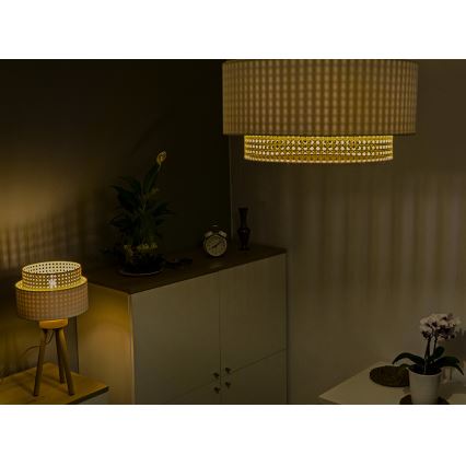 Duolla - Griestu lampa BOHO 3xE27/15W/230V d. 60 cm krēmkrāsa/rotanga