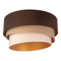 Duolla - Griestu lampa DEVON 1xE27/40W/230V d. 45 cm brūna/bēša