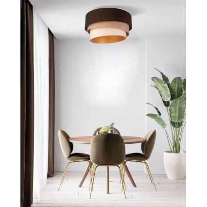 Duolla - Griestu lampa DEVON 1xE27/40W/230V d. 45 cm brūna/bēša