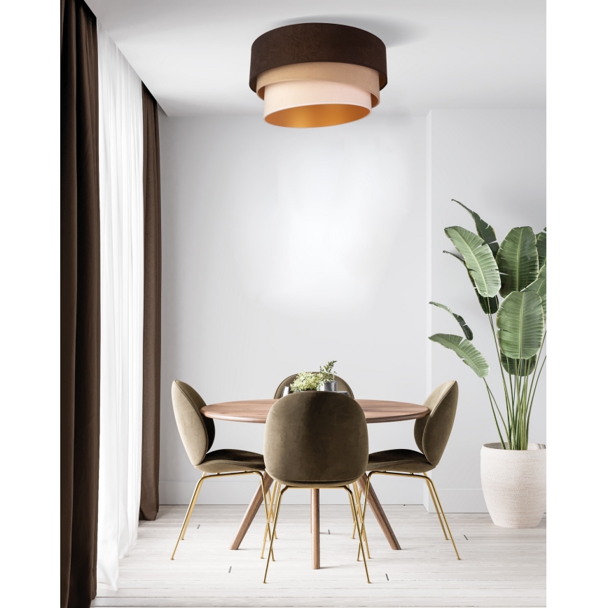 Duolla - Griestu lampa DEVON 1xE27/40W/230V d. 45 cm brūna/bēša
