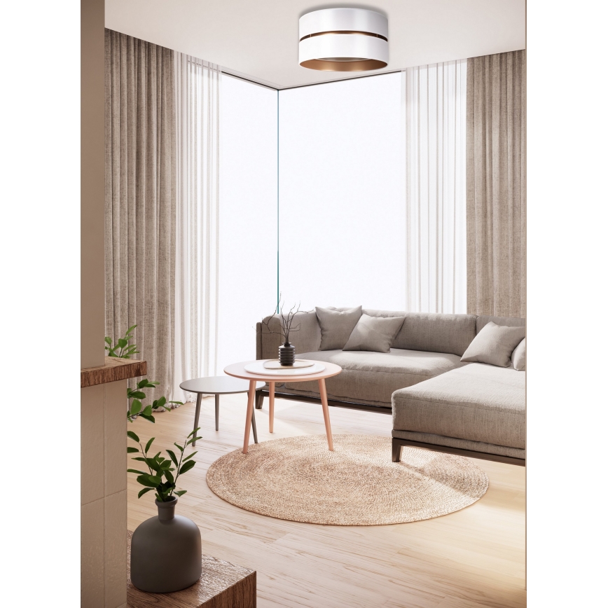 Duolla - Griestu lampa DUO 1xE27/15W/230V d. 40 cm balta/zelta