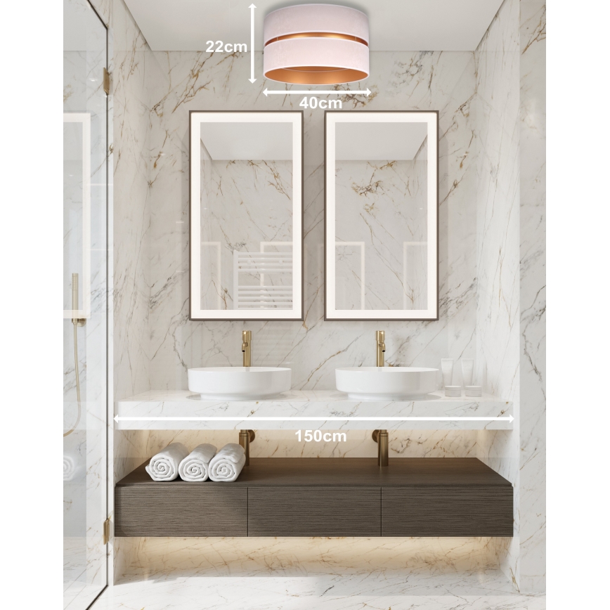 Duolla - Griestu lampa DUO 1xE27/15W/230V d. 40 cm bēša/zelta