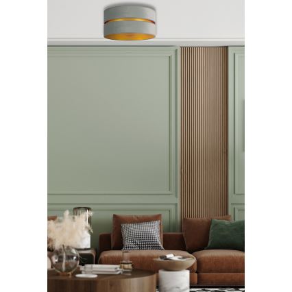 Duolla - Griestu lampa DUO 1xE27/15W/230V d. 40 cm gaiši zaļa/zelta