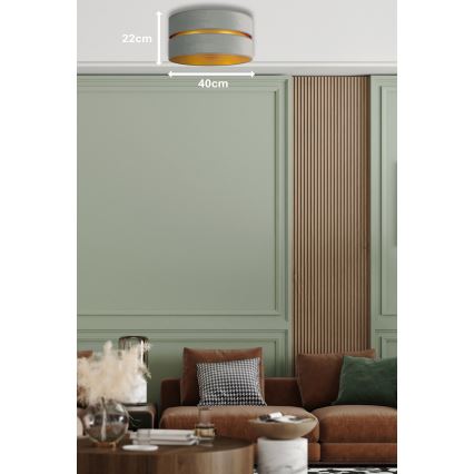 Duolla - Griestu lampa DUO 1xE27/15W/230V d. 40 cm gaiši zaļa/zelta