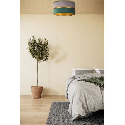 Duolla - Griestu lampa DUO 1xE27/15W/230V d. 40 cm pelēka/zaļa/zelta