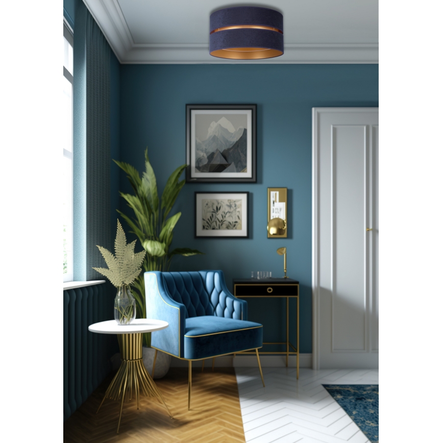 Duolla - Griestu lampa DUO 1xE27/15W/230V d. 40 cm zila/zelta