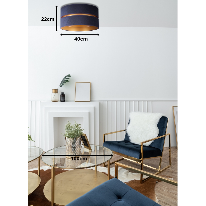 Duolla - Griestu lampa DUO 1xE27/15W/230V d. 40 cm zila/zelta