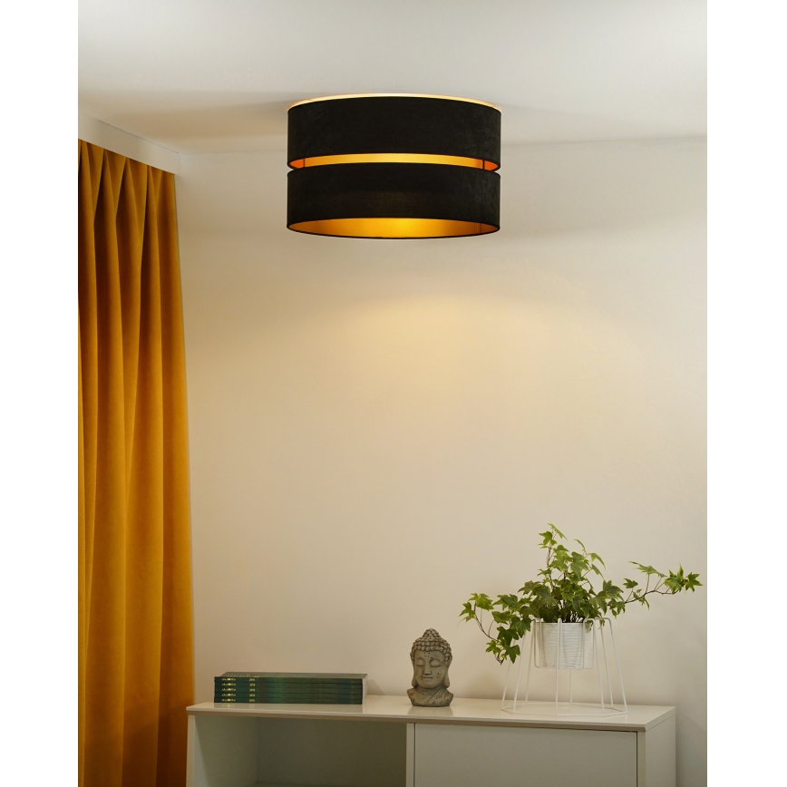 Duolla - Griestu lampa DUO 1xE27/40W/230V d. 40 cm melna/zelta