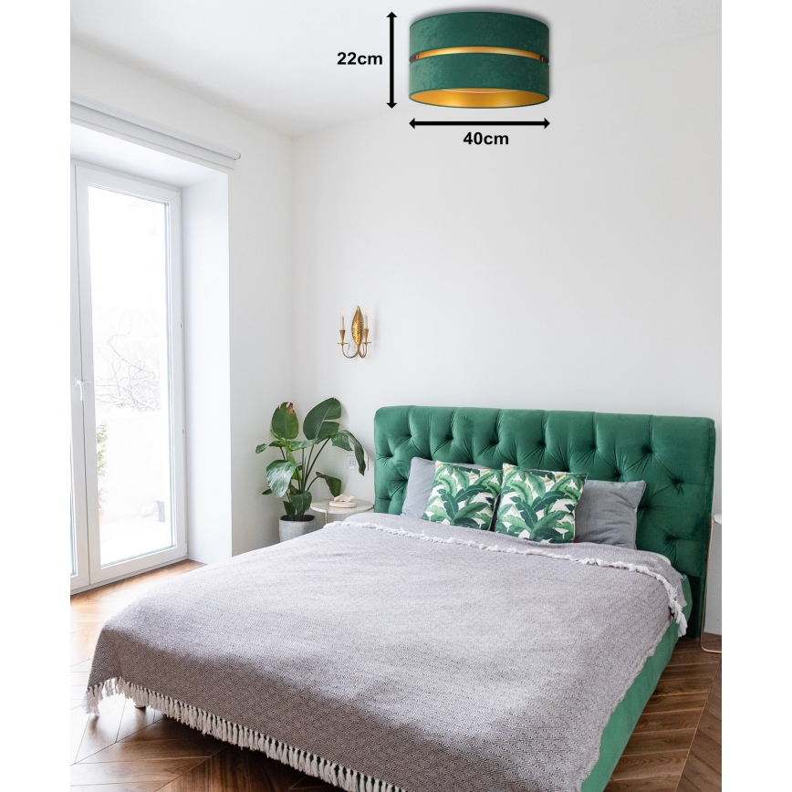 Duolla - Griestu lampa DUO 1xE27/40W/230V d. 40 cm zaļa/zelta