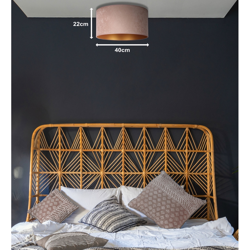 Duolla - Griestu lampa ROLLER 1xE27/15W/230V d. 40 cm bēša/zelta