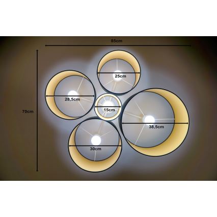 Duolla - Griestu lampa ROLLER PENTO 5xE27/60W/230V antracīta