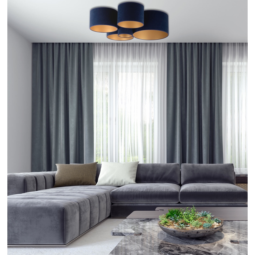 Duolla - Griestu lampa ROLLER PENTO 5xE27/60W/230V zila