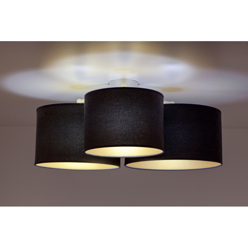 Duolla - Griestu lampa ROLLER TRIO 3xE27/60W/230V antracīta