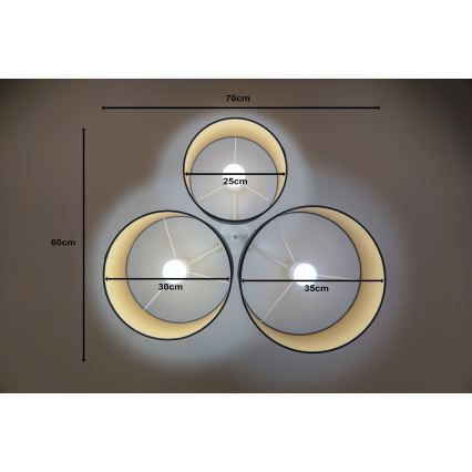 Duolla - Griestu lampa ROLLER TRIO 3xE27/60W/230V antracīta