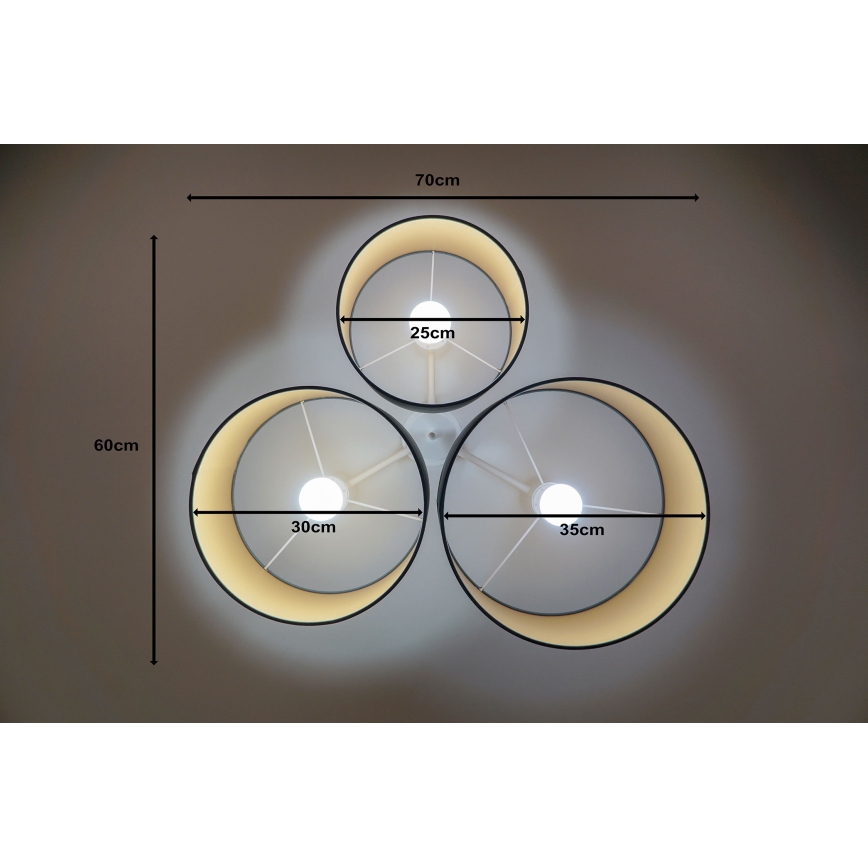 Duolla - Griestu lampa ROLLER TRIO 3xE27/60W/230V antracīta