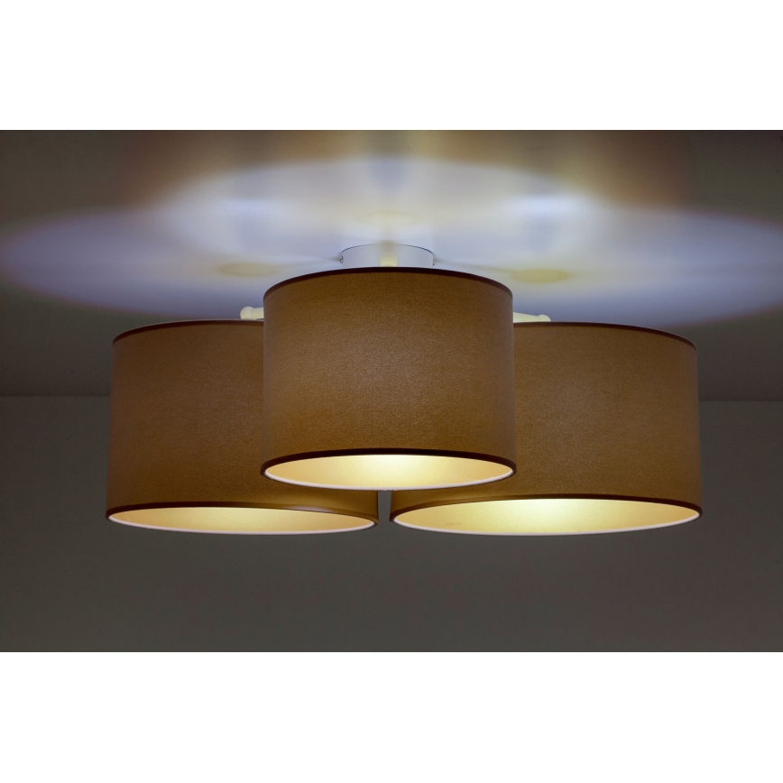 Duolla - Griestu lampa ROLLER TRIO 3xE27/60W/230V brūna