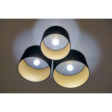 Duolla - Griestu lampa ROLLER TRIO 3xE27/60W/230V melna/zelta