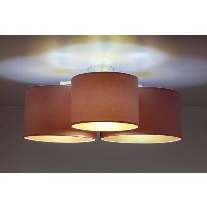 Duolla - Griestu lampa ROLLER TRIO 3xE27/60W/230V rozā