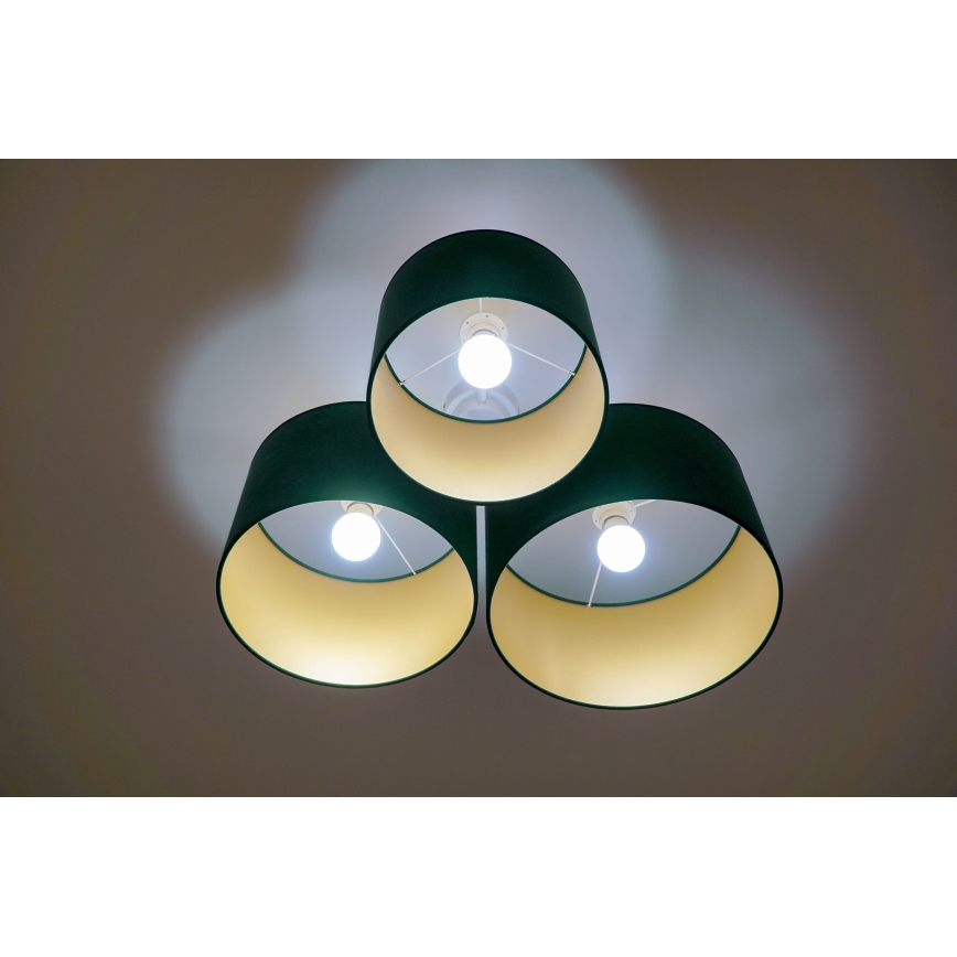 Duolla - Griestu lampa ROLLER TRIO 3xE27/60W/230V zaļa/zelta