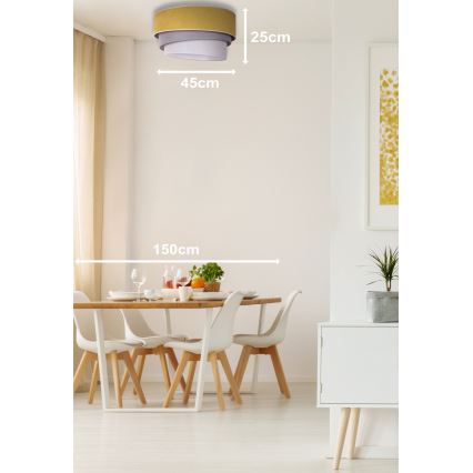 Duolla - Griestu lampa TRIO 1xE27/15W/230V d. 45 cm dzeltena/pelēka/balta