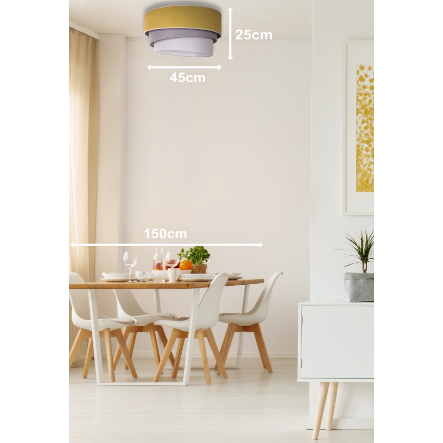 Duolla - Griestu lampa TRIO 1xE27/15W/230V d. 45 cm dzeltena/pelēka/balta