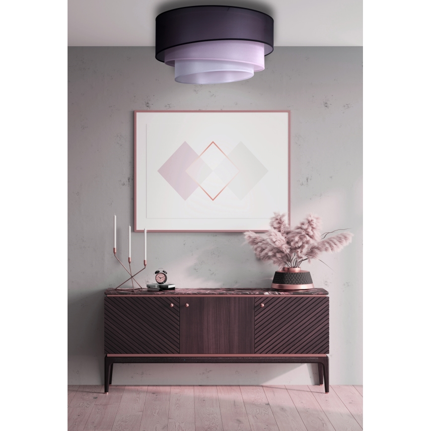 Duolla - Griestu lampa TRIO 1xE27/15W/230V d. 45 cm melna/rozā/sudraba