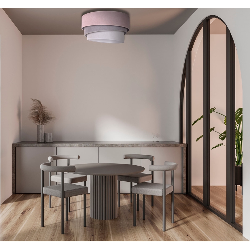Duolla - Griestu lampa TRIO 1xE27/15W/230V d. 45 cm rozā/pelēka/balta