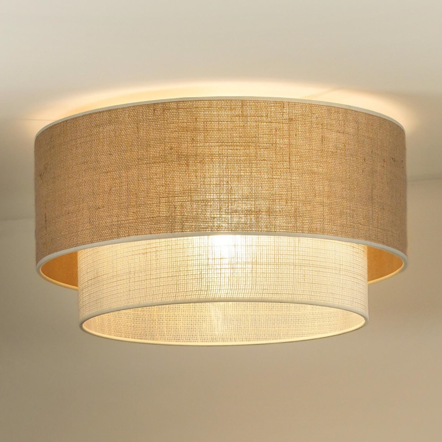 Duolla - Griestu lampa YUTE BOHO 3xE27/15W/230V d. 60 cm brūna/krēmkrāsa