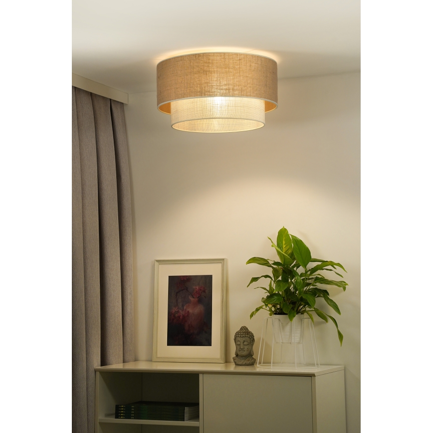 Duolla - Griestu lampa YUTE BOHO 3xE27/15W/230V d. 60 cm brūna/krēmkrāsa