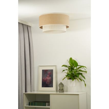 Duolla - Griestu lampa YUTE BOHO 3xE27/15W/230V d. 60 cm brūna/krēmkrāsa