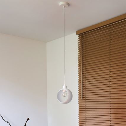Duolla - Karājama lustra ar vadu IRONLINE 1xE27/15W/230V balta