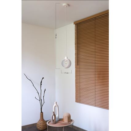Duolla - Karājama lustra ar vadu IRONLINE 1xE27/15W/230V balta