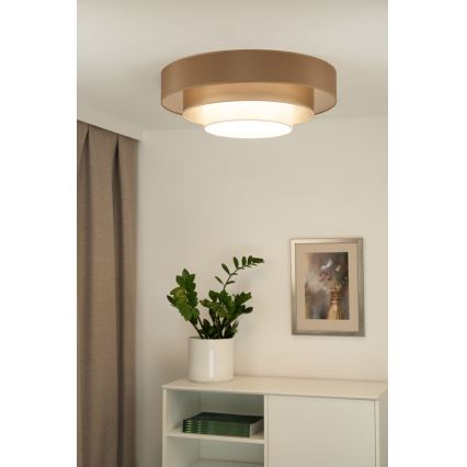 Duolla - LED Griestu lampa LUNETA LED/26W/230V d. 60 cm 4000K brūna/zelta/balta